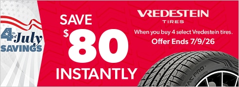 4th of July Savings: Buy 4 Select Vredestein Tires, Save $80 Instantly