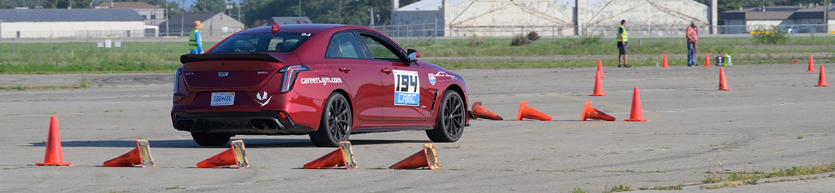 Autocross course with cones