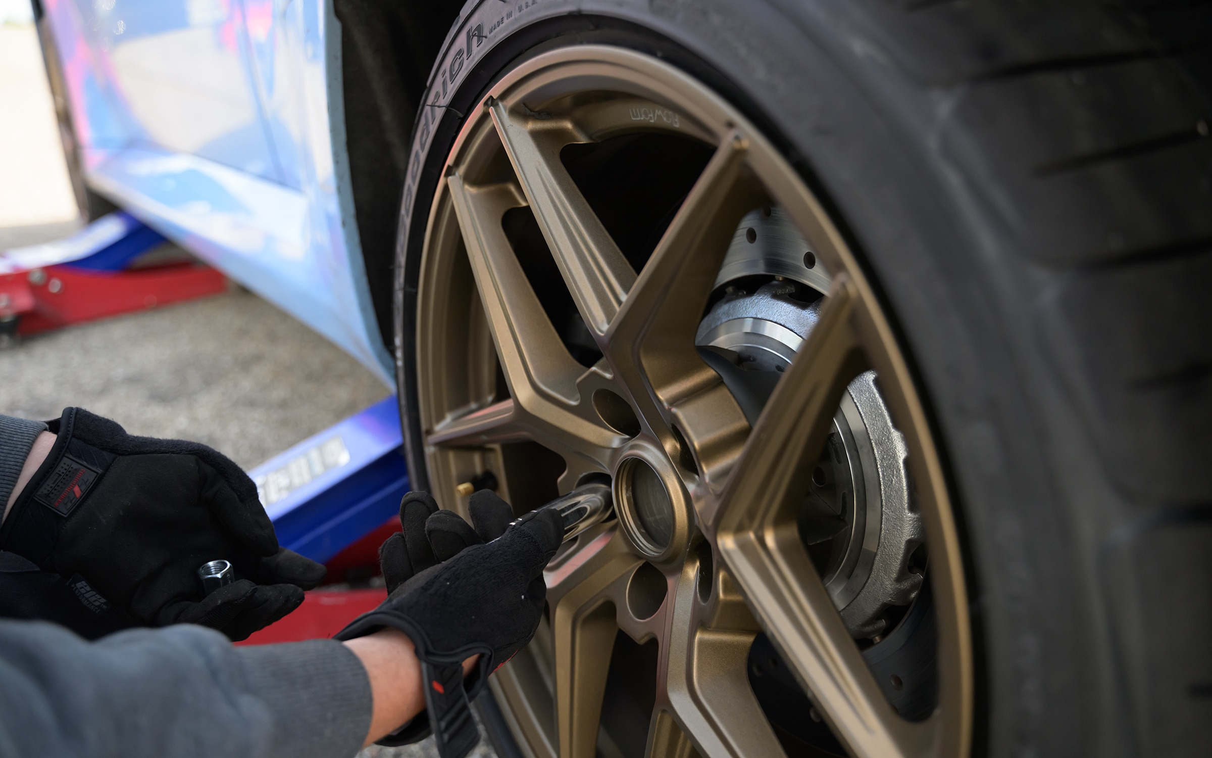 Track day tires on course