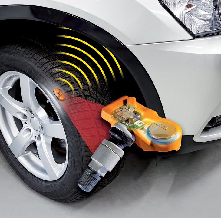 TPMS sensor in wheel