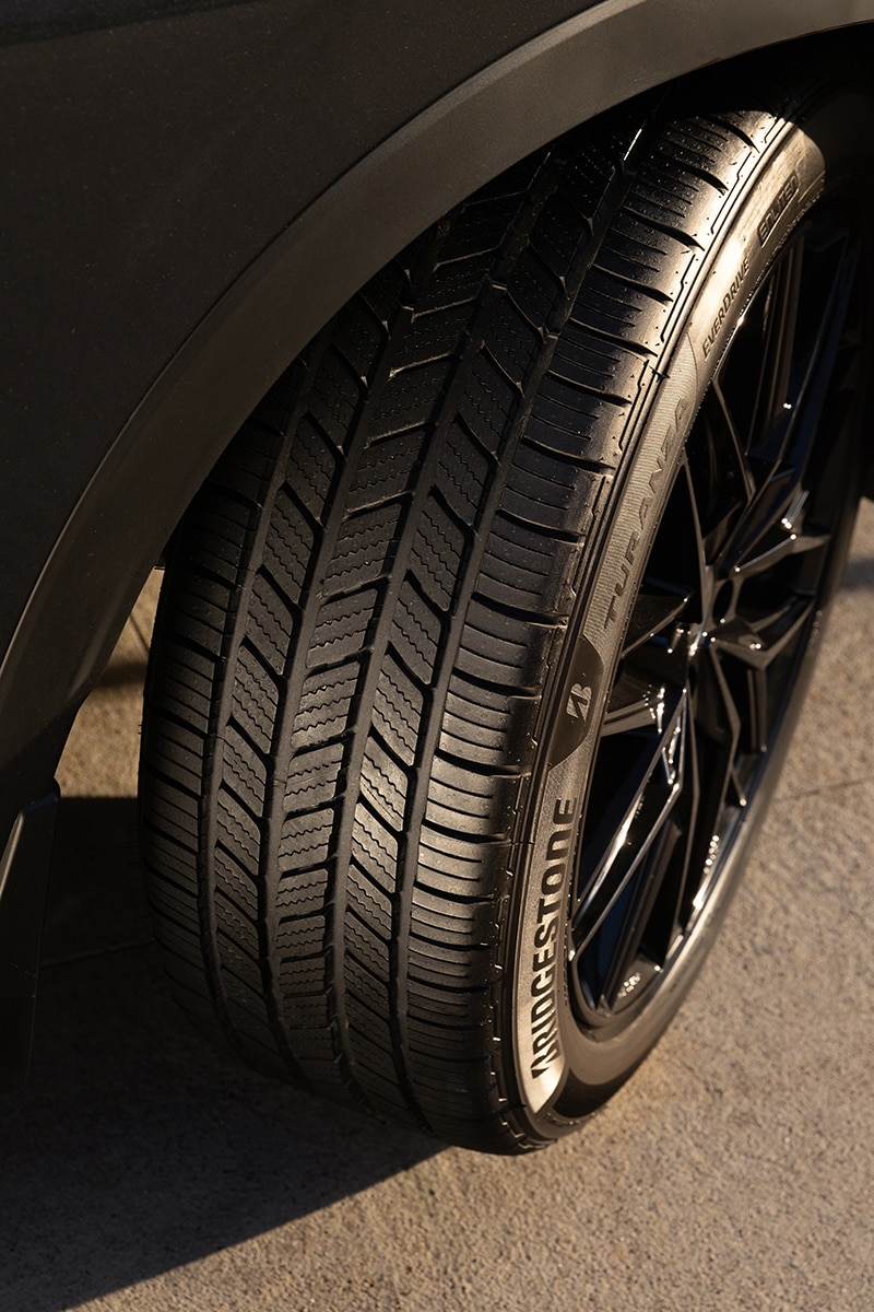 Highway all-season truck tire close-up