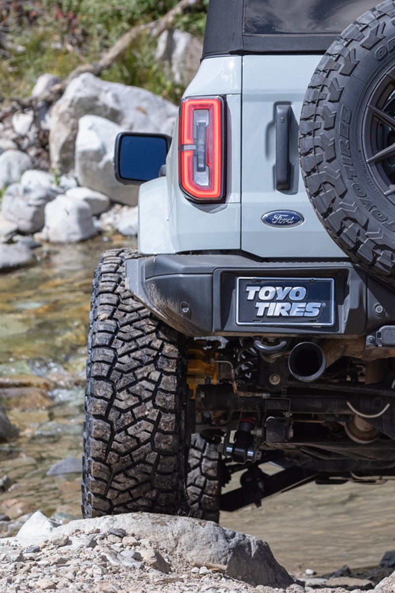 Rugged terrain truck tire close-up