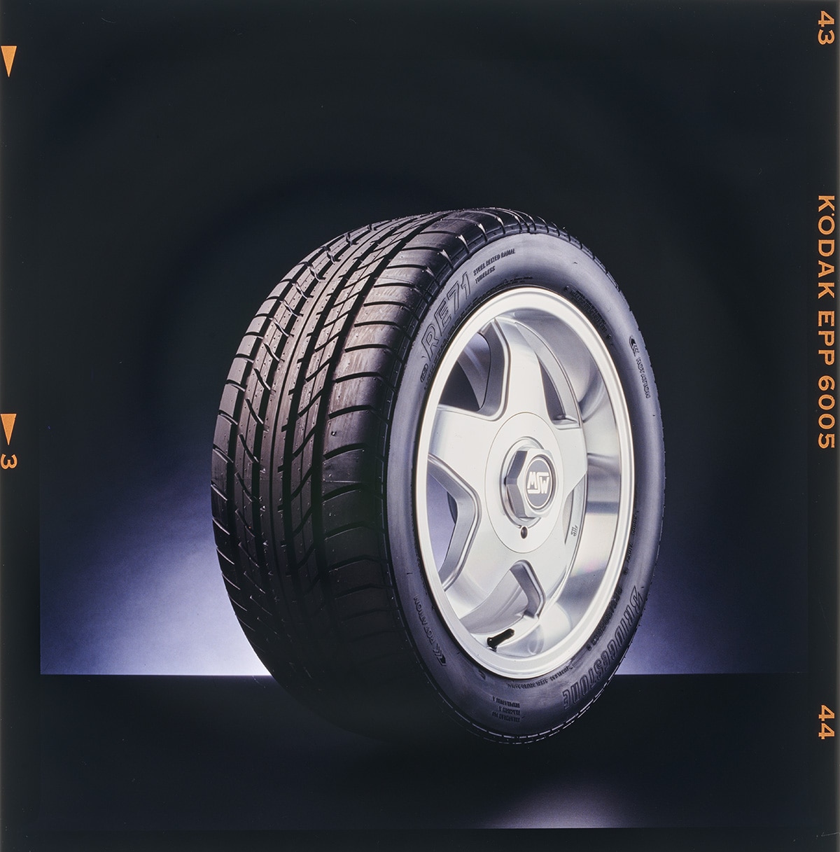 A digitized film photo of the Bridgestone Potenza RE71