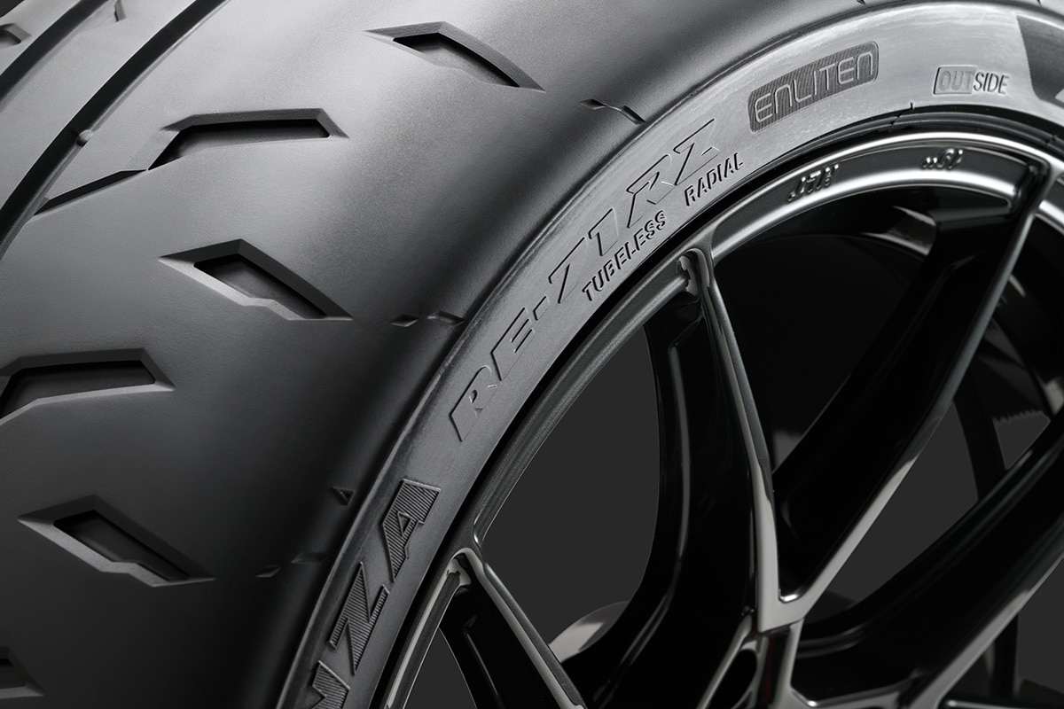 A closeup shot of the sidewall of the Bridgestone Potenza RE-71RZ