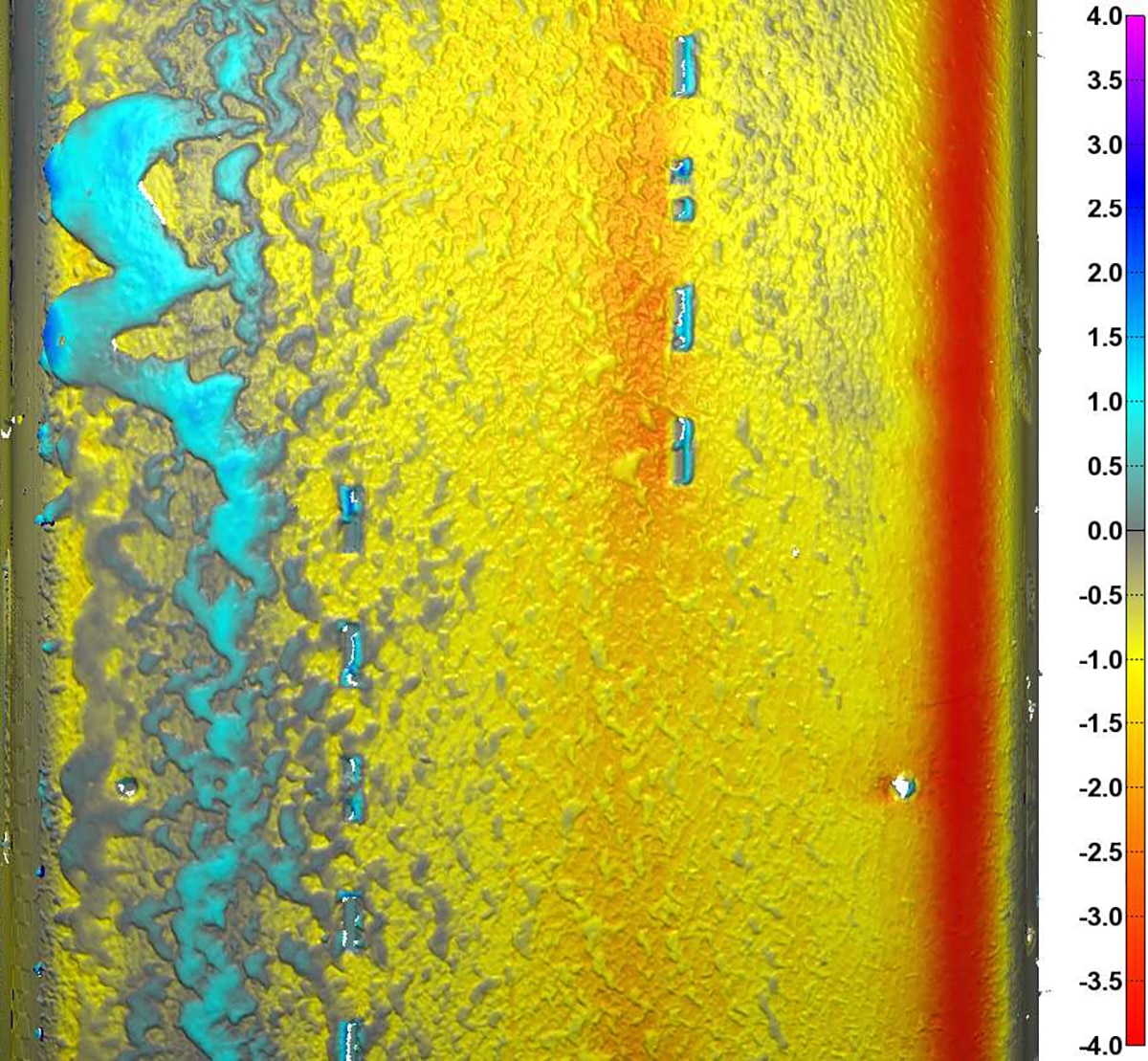A close up heat scan of the Hoosier Track Attack R Race A8 wear