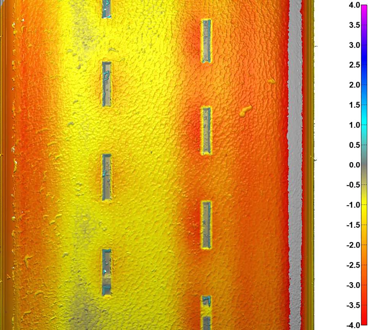 A close up heat scan of the Yokohama ADVAN A055 wear