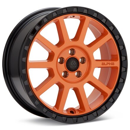 ALPHAequipt Foxtrot Sunshine Orange W/Black Lip Wheels 17 In 17x7.5 +35 AF1775510035SO