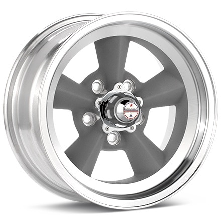 American Racing Authentic Hot Rod VN309 Torq-Thrust Original Light Grey w/Mach Lip Wheels 15 In 15x8.5 -24 VN30958561