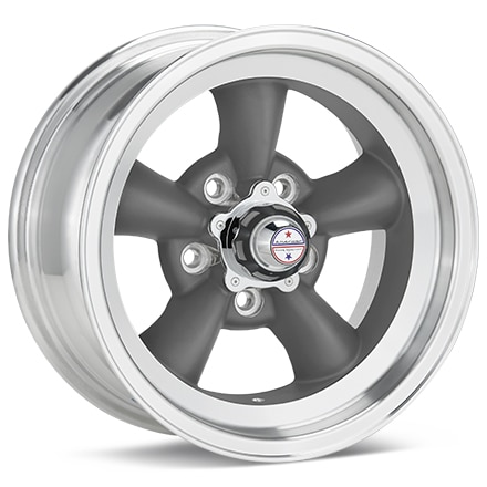 American Racing Authentic Hot Rod VN105 Torq-Thrust D Anthracite W/Mach Lip Wheels 15 In 15x7 -6 VN1055765US