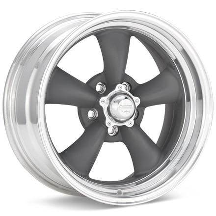 American Racing Authentic Hot Rod VN215 Torq Thrust II 1 PC Mag Grey W/Machined Lip Wheels 17 In 17x8 +08 VN2157863US