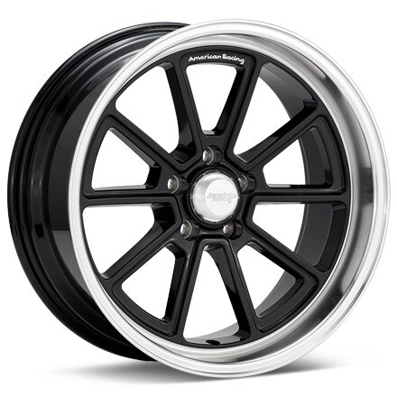 American Racing Authentic Hot Rod VN510 Draft Black w/Mach Lip Wheels 18 In 18x8 +00 VN51088034300