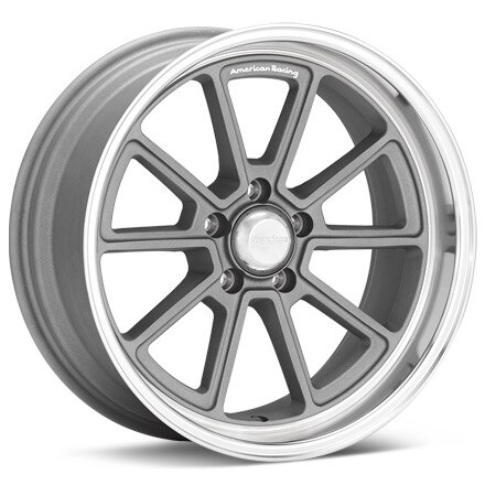 American Racing Authentic Hot Rod VN510 Draft Vintage Silver w/Machined Lip Wheels 18 In 18x8 +00 VN51088034400