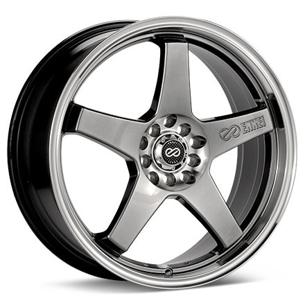 Enkei Performance EV5 Hyper Black w/Machined Lip Wheels 17 In 17x7 +38 446-770-0138HB