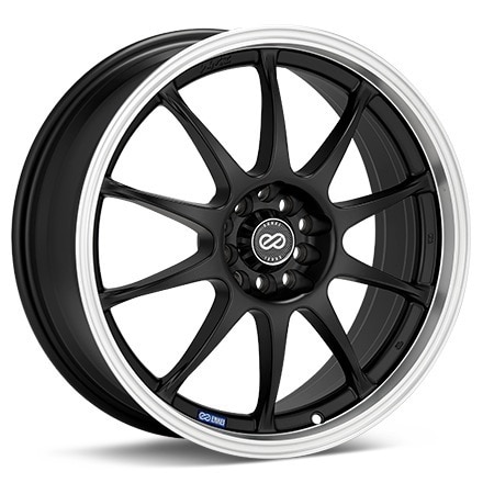 Enkei Performance J10 Black W/Mach Lip Wheels 15 In 15x6.5 38 409-565-01BK