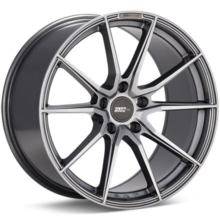 FLOW ONE Race Spec F4 Gloss Gunmetal Silver Painted Wheels 18 In 18x9.5 50 F489503GGMS