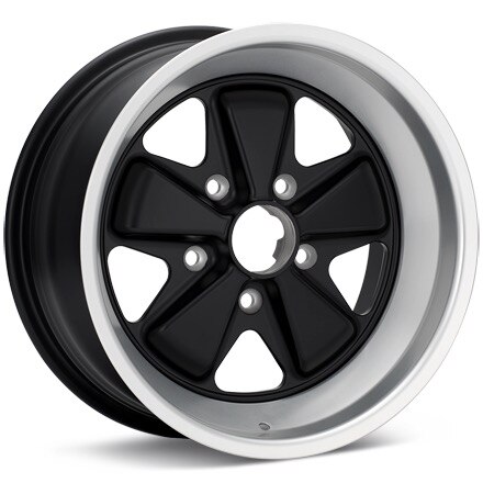 Fuchsfelge Evolution 16 Black w/Silver Anodized Lip Wheels 16 In 16x8 10.6 FE160805301071B