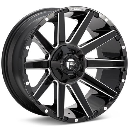 Fuel Off-Road Contra Gloss Black w/Milled Accent Wheels 20 In 20x9 +01 D61520901750