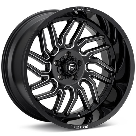 Fuel Off-Road Hurricane Gloss Black w/Milled Accent Wheels 22 In 22x12 -44 D80722208947