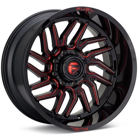 Fuel Off-Road Hurricane Gloss Black w/Red Accent Wheels 22 In 22x12 -44 D80822208447