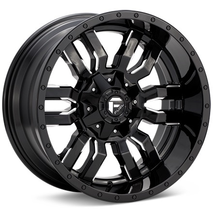 Fuel Off-Road Sledge Gloss Black w/Milled Accent Wheels 18 In 18x9 +19 D59518909856
