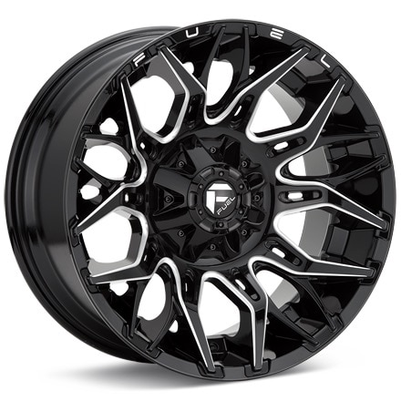 Fuel Off-Road Twitch Gloss Black w/Milled Accent Wheels 20 In 20x10 -18 D76920007047