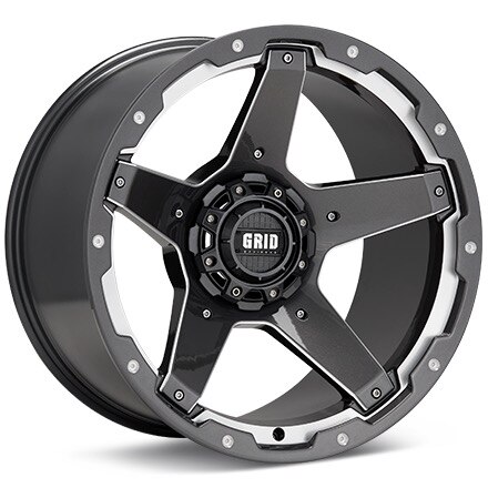 GRID GD04 Gloss Graphite w/Milled Accent Wheels 20 In 20x10 -25 42155G21