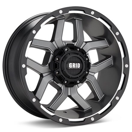 GRID GD07 Anthracite w/Black Lip Wheels 17 In 17x9 0 717927A78