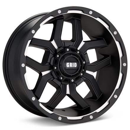 GRID GD07 Matte Black w/Milled Accent Wheels 17 In 17x9 0 717927F78