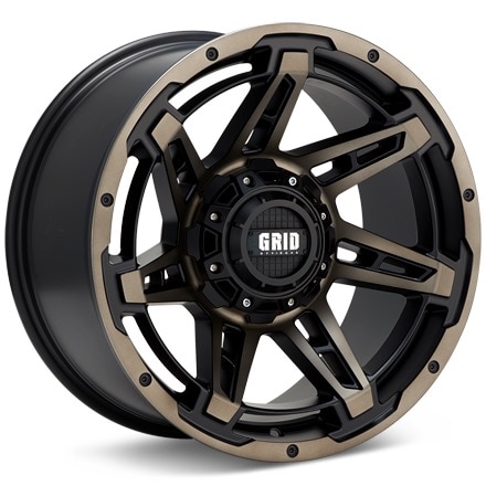 GRID GD12 Black Machined w/Bronze Tint Wheels 22 In 22x12 -44 B2212237T4