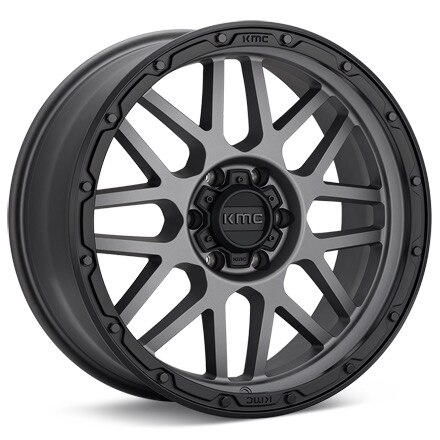 KMC KM535 Grenade Off-Road Matte Grey w/Black Lip Wheels 18 In 18x8.5 +00 KM53588580400