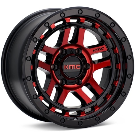 KMC KM540 Recon Black w/Red Accent Wheels 17 In 17x9 -12 KM54079050912N