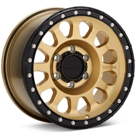 Method MR315 Gold w/Black Lip Wheels 20 In 20x10 -18 MR31521080118N