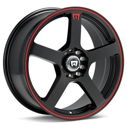 MOTEGI RACING MR116 Black W/Red Stripe Wheels 15 In 15x6.5 40 MR11656508740