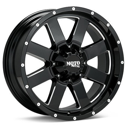 MOTO METAL MO962 Black w/Spot Milling Wheels 20 In 20x10 -24 MO96221068324NUS