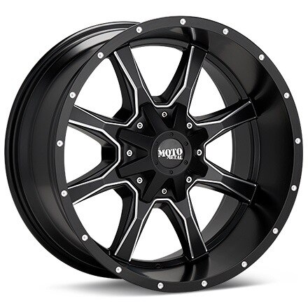MOTO METAL MO970 Black w/Spot Milling Wheels 20 In 20x9 +18 MO97029067918US