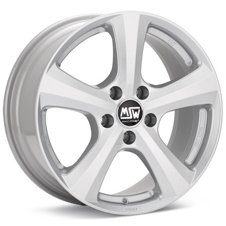 MSW Type 19T Silver Wheels 15 In 15x6.5 +45 W19195501T09