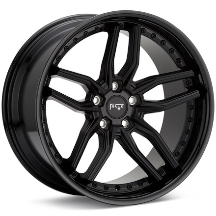 Niche Road Wheels Methos Black w/Gloss Black Lip Wheels 19 In 19x9.5 +35 M194199565+35