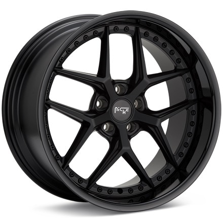 Niche Road Wheels Vice Black w/Gloss Black Lip Wheels 19 In 19x8.5 +35 M226198565+35