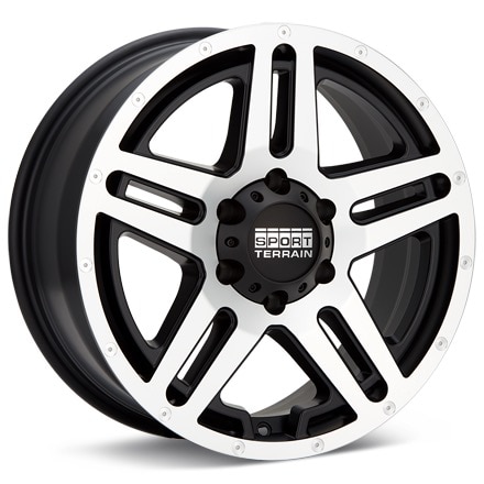 Sport Terrain Vista Machined w/Black Accent Wheels 17 In 17x8 +45 MV1780512745BM