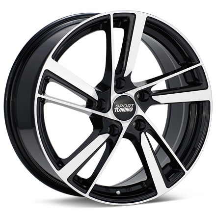 Sport Tuning ST6 Machined w/Black Accent Wheels 16 In 16x7.5 +48 ST6675485100BMF