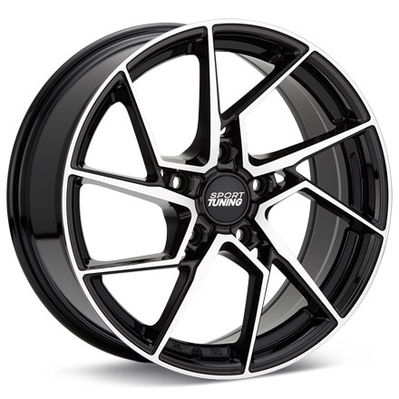 Sport Tuning ST7 Machined w/Black Accent Wheels 16 In 16x7.5 +38 ST7675385112BMF