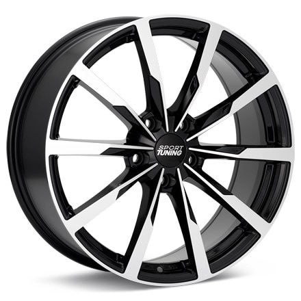 Sport Tuning ST9 Machined w/Black Accent Wheels 17 In 17x7.5 +35 ST9775355114BMF