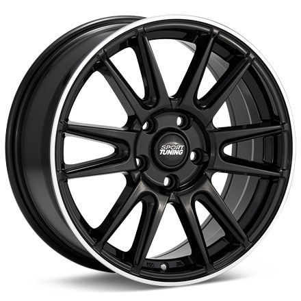 Sport Tuning T9-2 Black w/Mach Lip Wheels 14 In 14x6 38 T92460384100BML