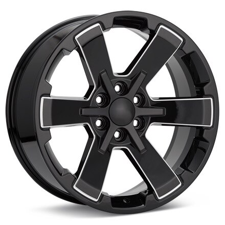 Sport Muscle SM45 Gloss Black w/Milled Accent Wheels 22 In 22x9 +24 45290246513