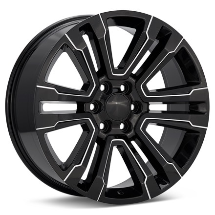 Sport Muscle SM72 Black w/Milled Accent Wheels 22 In 22x9 24 72290246513