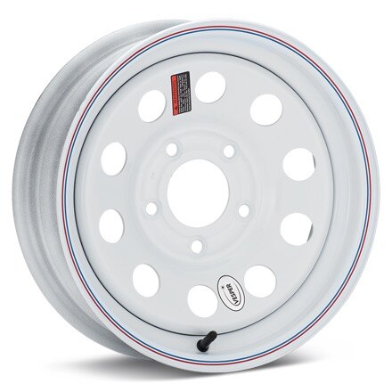 Taskmaster Trailer Vesper 15 5-Lug Gloss White Painted w/Stripes Wheels 15 In 15x5 00 MX550545WM1BX