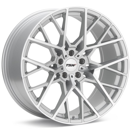 TSW Sebring Silver Machined W/Clearcoat Wheels 19 In 19x8.5 +35 1985SEB355120S76