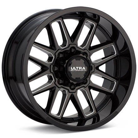 Ultra Butcher 8-Lug Gloss Black w/Milled Accent Wheels 20 In 20x9 -12 231-2987BM12