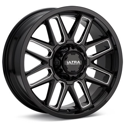 Ultra Butcher Gloss Black w/Milled Accent Wheels 20 In 20x9 +18 231-2950BM+18