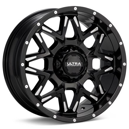 Ultra Carnivore Black w/Milled Accent Wheels 22 In 22x12 -44 254-2235BM44
